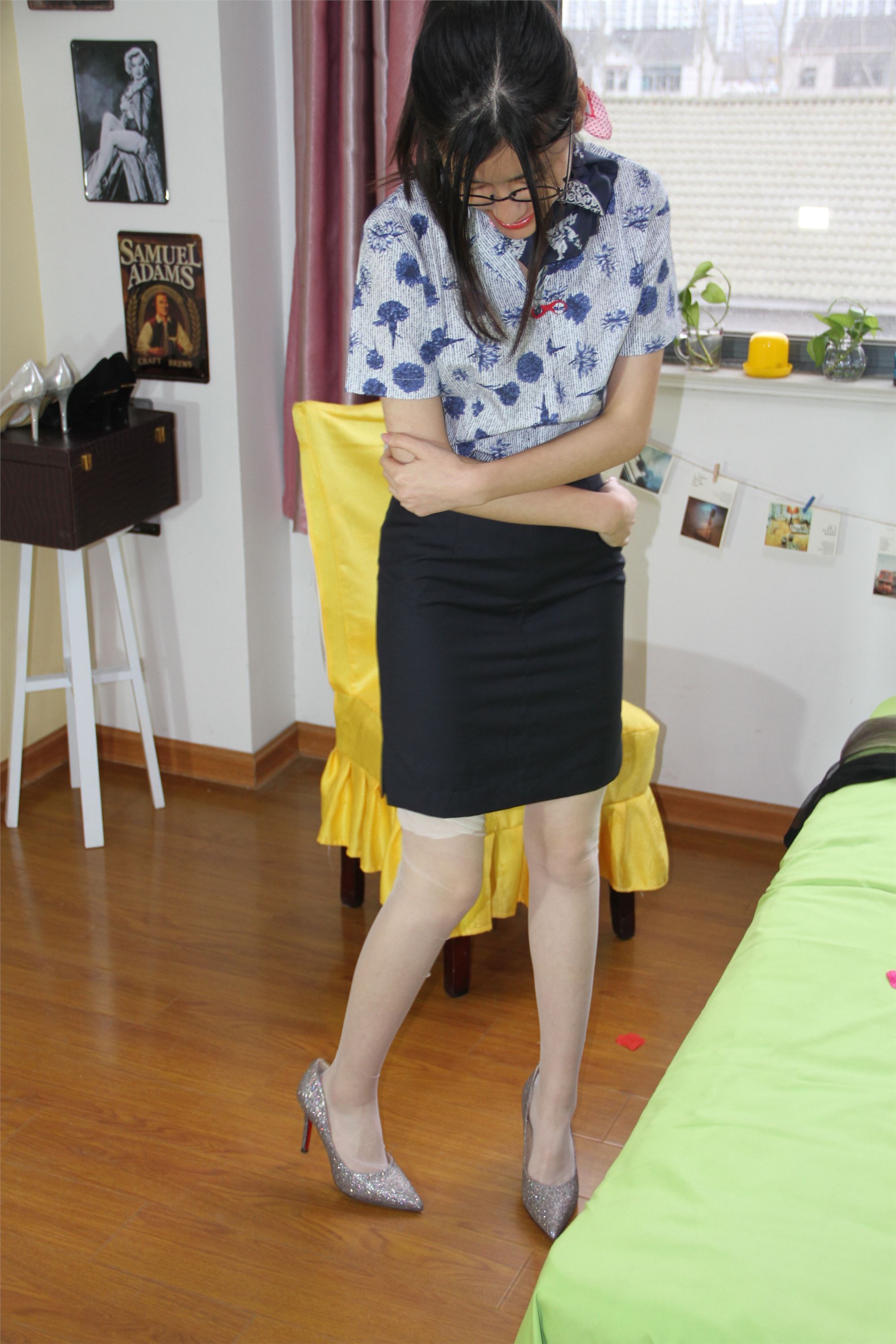 自由摄影 No.004 质感的制服搭配长筒0D长筒丝